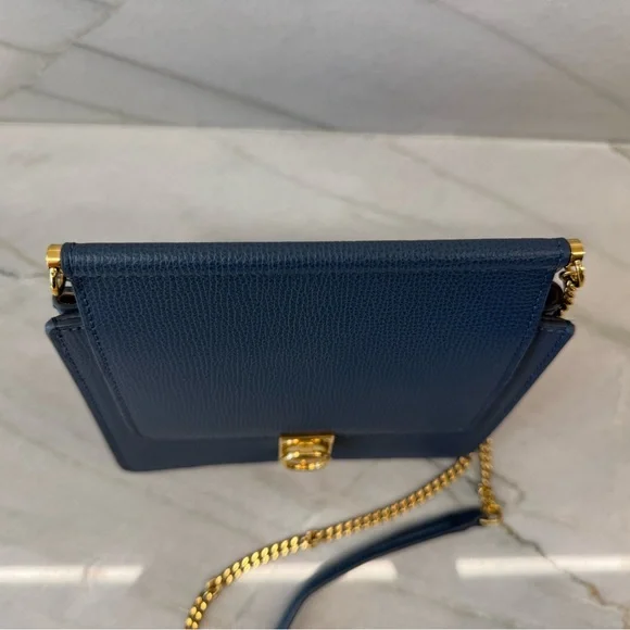 Polene Numero Sept Mini Handbag in Rare Blue Textured Leather - Picture 5 of 13